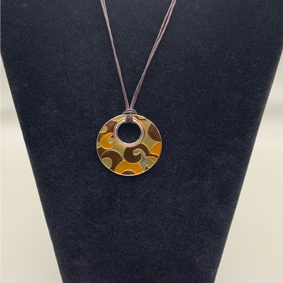 Lia Sophia Amber Waves reversible pendant with double strand cord. Pre loved - Picture 4 of 4